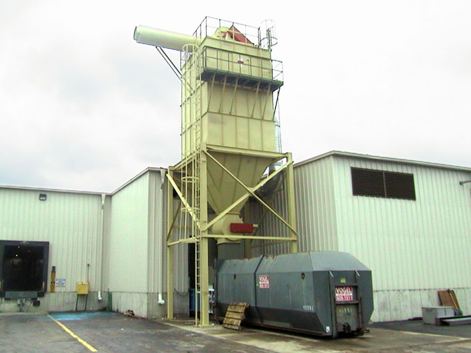 Air Cleaning Systems installed this larger baghouse dust collector ensuring the right volume of air and the correct filtration for this application Industrial baghouse installation