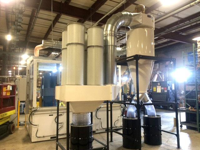 Cyclone dust collector. Suitable for many dust collection applications Commercial cyclone dust collectors for manufacturing facilities