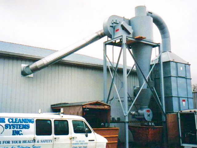 We eliminated negative air pressure in this wood working plant using our dust collection system Wood Working dust collectors with rotary air lock and return after filters